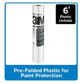 3M™ Hand-Masker™ Contractor's Plastic CP6, 6 ft x 90 ft x 0.00035 in, (1,82 m x 27,4 m x .00889 mm), 1 Roll/Pack