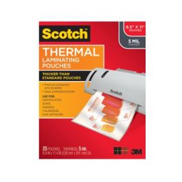 Scotch™ Thermal Pouches TP5854-25, 8.9 in x 11.4 in (228 mm x 291 mm), Letter Size 5 mil
