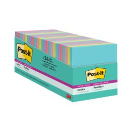 Post-it® Super Sticky Notes 654-24SSMIA-CP, 3 in x 3 in (76 mm x 76 mm), Miami Collection, 24 Pads/Pack, 70 Sheets/Pad