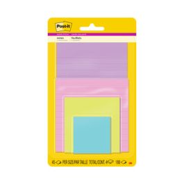 Post-it® Super Sticky Notes 4622-SSMIA, Multi Sizes, Supernova Neons Collection, 4 Pads/Pack, 45 Sheets/Pad