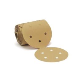 3M™ Stikit™ Gold Film Disc Roll 255L, 5 in x NH, 5 Hole, P220, D/F, Die 500F, 125 Discs/Roll, 4 Rolls/Case