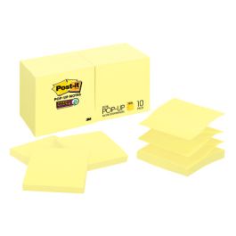 Post-it® Super Sticky Dispenser Pop-up Notes R330-10SSCY, Canary Yellow, 3 in x 3 in, 90 sht/pad, 10 pad/pack