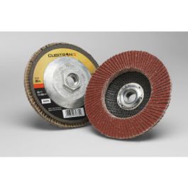 3M™ Cubitron™ II Flap Disc 969F, 80+, T27 Quick Change, 4-1/2 in x 5/8"-11, 10 ea/Case