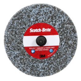 Scotch Brite™ Roloc™ Deburr & Finish PRO Unitized Wheel, DP-UR, 8C Coarse+, TR, 3 in x 1/4 in, 10/Carton, 40 ea/Case