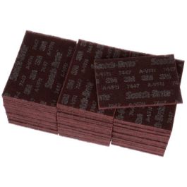 Scotch-Brite™ Hand Pad 7447B Pro, PO-HP, A/O Very Fine, Maroon, 6 in x 9 in, 60 ea/Case, Bulk