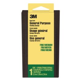 3M™ General Purpose Sanding Sponge DSFM-F-ESF-10, 2 7/8 in x 4 7/8 in x 1 in, Dual Grit, Fine/Medium, 1/pk, 10 pks/cs