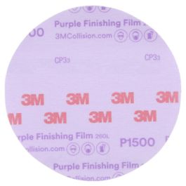 3M™ Hookit™ Purple Finishing Film Abrasive Disc 260L, 30667, 6 in, P1500, 50 discs per carton, 4 cartons per case