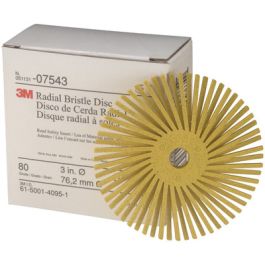 Scotch-Brite™ Radial Bristle Disc, RB-ZB, 80, 3 in x 3/8 in, 4 Cartons/Case
