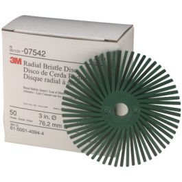 Scotch-Brite™ Radial Bristle Disc, 3 in x 3/8 in 50, 10/Carton, 4 Cartons/Case