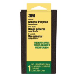 3M™ General Purpose Sanding Sponge DSMC-ESF-10, 2 7/8 in x 4 7/8 in x 1 in, Dual Grit, Medium/Coarse, 10 ea/cs
