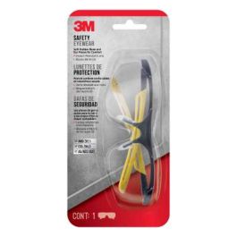 3M™ Safety Eyewear Clr Comfort, 90209-HV6-NA, Blk Frame Ylw Accent, AF & Scratch Resistant Lens, 6ea/case