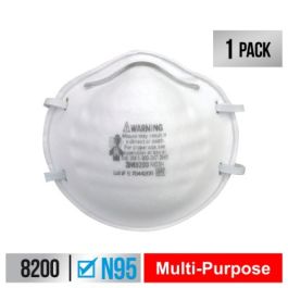 3M™ Sanding and Fiberglass Respirator N95 Particulate, 8200H1-DC, 1 each/pack, 24 packs/case