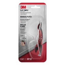 3M™ Flat Temple Eyewear, 47010H1-C, Black/Red, Clear Lens, Anti-Scratch, 12/case