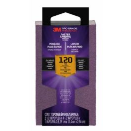 3M™ Pro Grade Precision™ Faster Sanding Block Sponge, 24001TRI-F-B, 2.5 in x 4.5 in x 1 in, 120 grit, Fine, 12/cs