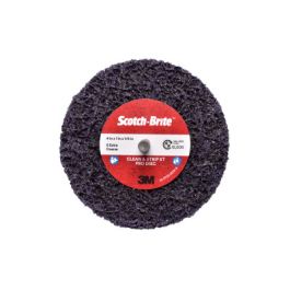 Scotch-Brite™ Clean and Strip XT Pro Disc, XO-DC, SiC Extra Coarse, Purple, 4 in x 1 in x 1/4 in, 2 Ply Shaft Mount, 10 ea/Case