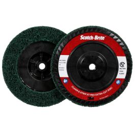 Scotch-Brite™ Clean and Strip XT Pro Extra Cut Disc, XC-DC, A/O Extra Coarse, Green, 7 in x 5/8 in-11, Type 27, 5 ea/Case