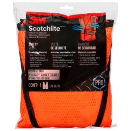3M™ Reflective Construction Safety Vest with 5 Point Tear Away, Class 2, Hi-Viz Orange, 94625-80030-PS, 5/cs