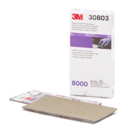 3M™ Trizact™ Hookit™ Foam Abrasive 8000 Sheet 443SA, 30803, 70 mm x 140 mm, 5 Sheets/Pack, 10 Packs/Case