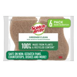 Scotch-Brite® Greener Clean Non-Scratch Scrub Sponge 97036, 6/6