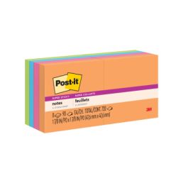 Post-it® Super Sticky Notes 622-8SSAU, 1.8 in x 1.8 in (47.6 mm x 47.6 mm), 8 pads/pack, Rio de Janeiro Colors