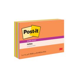 Post-it® Super Sticky Notes 6445-SSP, 6 in x 4 in (152 mm x 101 mm), Energy Boost