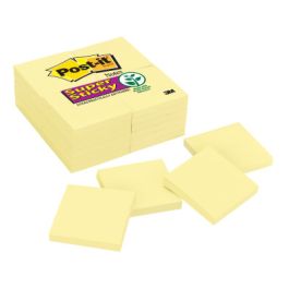 Post-it® Super Sticky Notes 654-24SSCY, 3 in x 3 in (76 mm x 76 mm), Canary Yellow