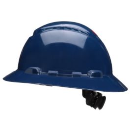 3M™ SecureFit™ Full Brim Hard Hat H-810SFV-UV, Navy Blue, 4-Pt Pressure Diffusion Ratchet Suspension, Vented w/UVicator, 20ea/Case