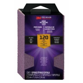 3M™ Pro Grade Precision™ Edge Detailing Dual Angle Sanding Sponge 24301TRI-F-DA, 2 7/8 in x 4 1/2 in x 1 in, 120 grit, 12/cs