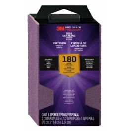 3M™ Pro Grade Precision™ Edge Detailing Dual Angle Sanding Sponge 24302TRI-XF-DA, 2 7/8 in x 4 1/2 in x 1 in, 180 gr, 12/cs