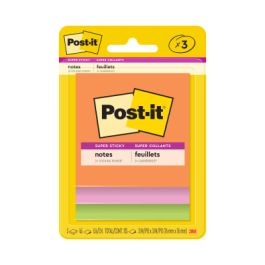 Post-it® Super Sticky Notes 3321-SSAU, 3 in x 3 in (76 mm x 76 mm), Energy Boost Collection