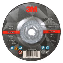 3M™ Cut & Grind Wheel, 06465, 36+, T27 Quick Change, 5 in x 1/8 in x 5/8 in-11, 10/Carton, 20 ea/Case