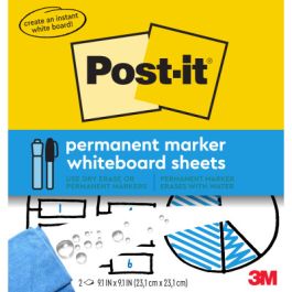 Post-it® Flex Write Surface FWS-Sheets2PKR, 9.1 in x 9.1 in (23.1 cm x 23.1 cm)