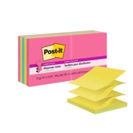 Post-it® Super Sticky Dispenser Pop-up Notes R330-10SSPGO, 3 in x 3 in (76 mm x 76 mm), Assorted Colors
