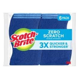 Scotch-Brite® Zero Scratch Scrub Sponge 526-6, 4.4 in x 2.6 in x 0.7 in (111 mm x 66 mm x 17 mm), 6/6