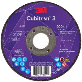 3M™ Cubitron™ 3 Cut-Off Wheel, 90041, 36+, T27, 4-1/2 in x 0.045 in x 7/8 in (115 x 1.6 x 22.23 mm), ANSI, 25/Pack, 50 ea/Case