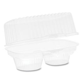 ClearView Bakery Cupcake Container, 2 Compartments, 6.75 x 4 x 4, Clear, Plastic, 100/Carton