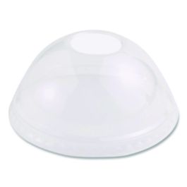 PLA Clear Cold Cup Lids, Dome Lid, Fits 9 oz to 24 oz Cold Cups, Plastic, Clear, 1,000/Carton