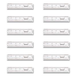 Clear Flexible Acrylic Ruler, Standard/Metric, 6" (15 cm) Long, Clear, 12/Box