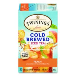Cold Brew Iced Tea Bags, Peach, 0.07 oz Tea Bag, 20/Box