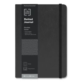 Flexible-Cover Business Journal with Elastic Closure, 1-Subject, Dotted Rule, Black Cover, (128) 8 x 5.5 Sheets