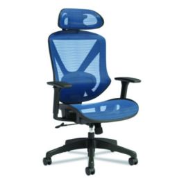 Dexley Mesh Task Chair, Supports Up to 275 lb, Blue Seat/Back, Black Base
