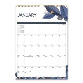 12-Month Colorful Wall Calendar, Floral Artwork, 12 x 17, White Sheets, 12-Month (Jan to Dec): 2025