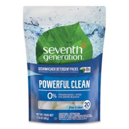 Natural Dishwasher Detergent Concentrated Packs, Free and Clear, 20 Packets/Pack