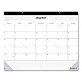 Desk Pad Calendar, 22 x 17, White Sheets, Black Binding, Clear Corners, 12-Month (Jan to Dec): 2026