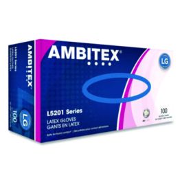 L5201 Series Powder-Free Latex Gloves, 4 mil, Large, Cream, 100/Box