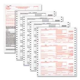 Four-Part 1099-NEC Continuous Tax Forms, Four-Part Carbonless, 8.5 x 5.5, 2 Forms/Sheet, 600 Forms Total
