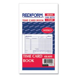 Weekly Employee Time Cards, One Side, 4.25 x 7, 100/Pad