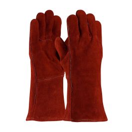 Economy Grade Split Cowhide Leather Welder's Glove with Cotton Liner, Red, MENS 73-7015A