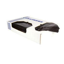 Linear Low-Density Can Liners with Dual-Dispense Box, 45 gal, 1.5 mil, 40" x 46", Black, Flat Pack, 100/Carton