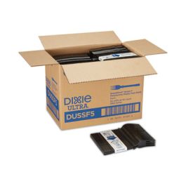 SmartStock Tri-Tower Dispensing System Polystyrene Cutlery, Mediumweight Fork, Plastic, Black, 40/Pack, 24 Packs/Carton